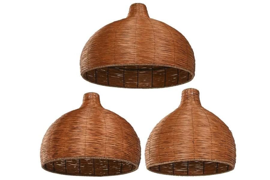 PANTALLA SET 3 FIBRA 70X70X50 MARRON OSCURO