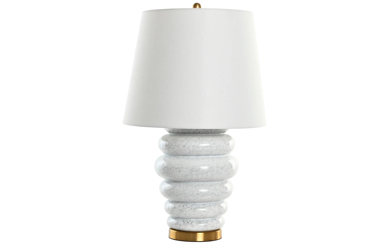 LAMPARA SOBREMESA CERAMICA ALGODON 43X43X72 DISCOS