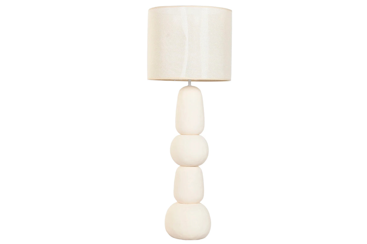 LAMPARA PIE CERAMICA POLIESTER 38X38X105 BOLAS