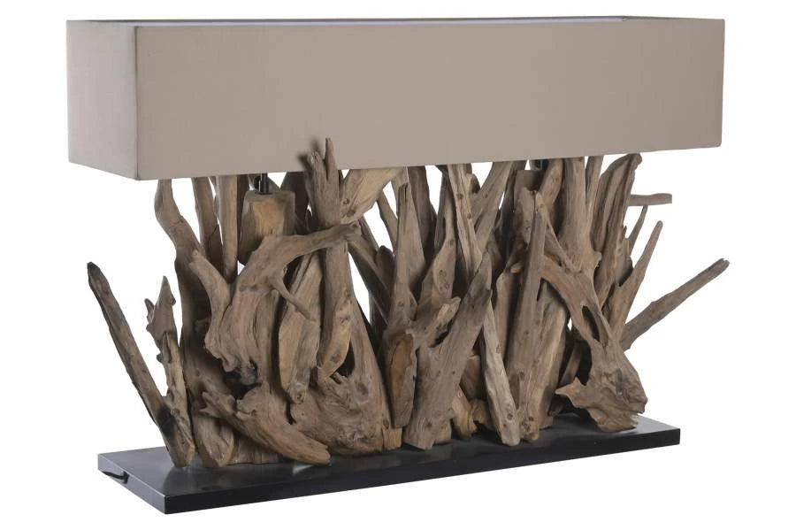 LAMPARA SOBREMESA RAIZ DE TECA RECICLADA 100X38X68
