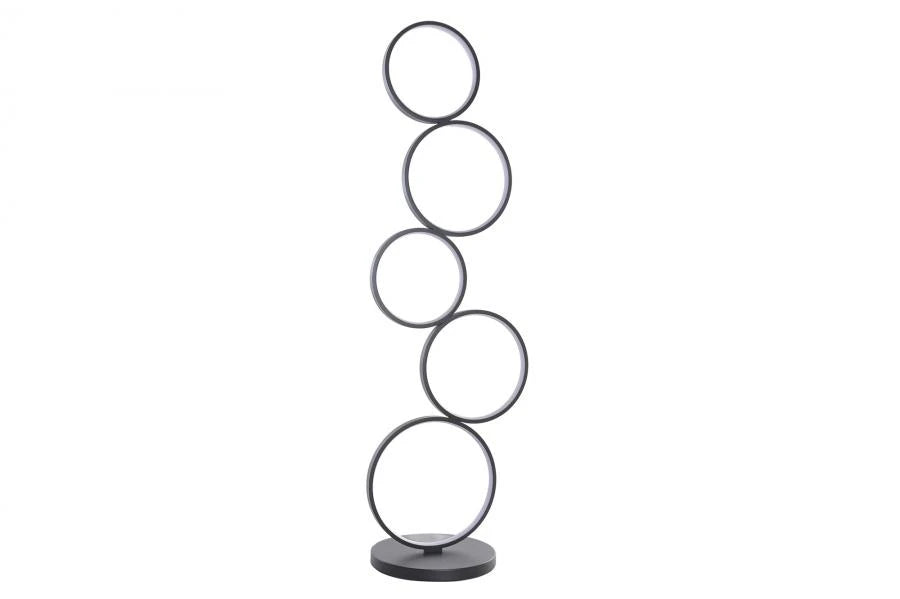 LAMPARA PIE LED ALUMINIO 37X5X120 CIRCULOS NEGRO