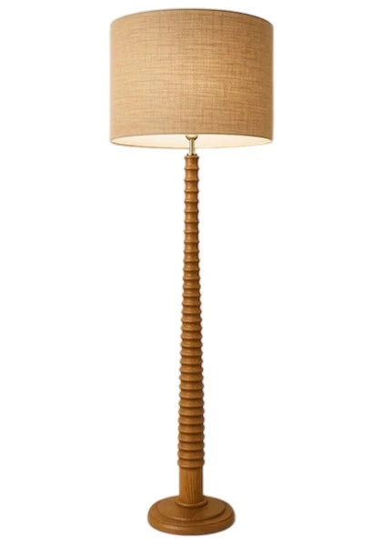 LAMPARA PIE MANGO ALGODON 40X40X160 MARRON