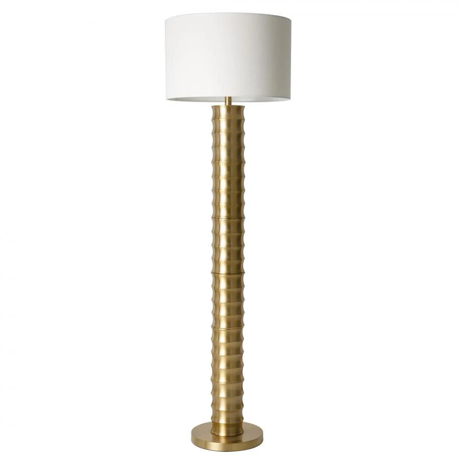 LAMPARA PIE METAL POLIESTER 46X46X158 DORADO
