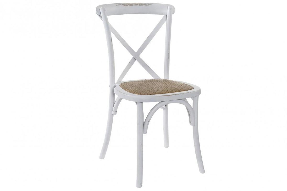 SILLA ABEDUL RATAN 50X52X88 CROSSBACK ENVEJECIDO