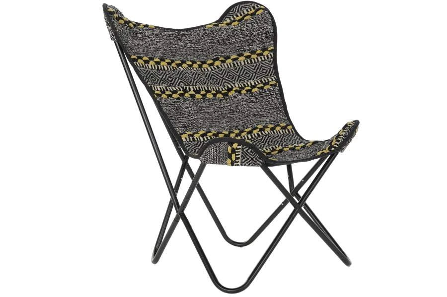 SILLON ALGODON HIERRO 74X65X90 MARIPOSA NEGRO