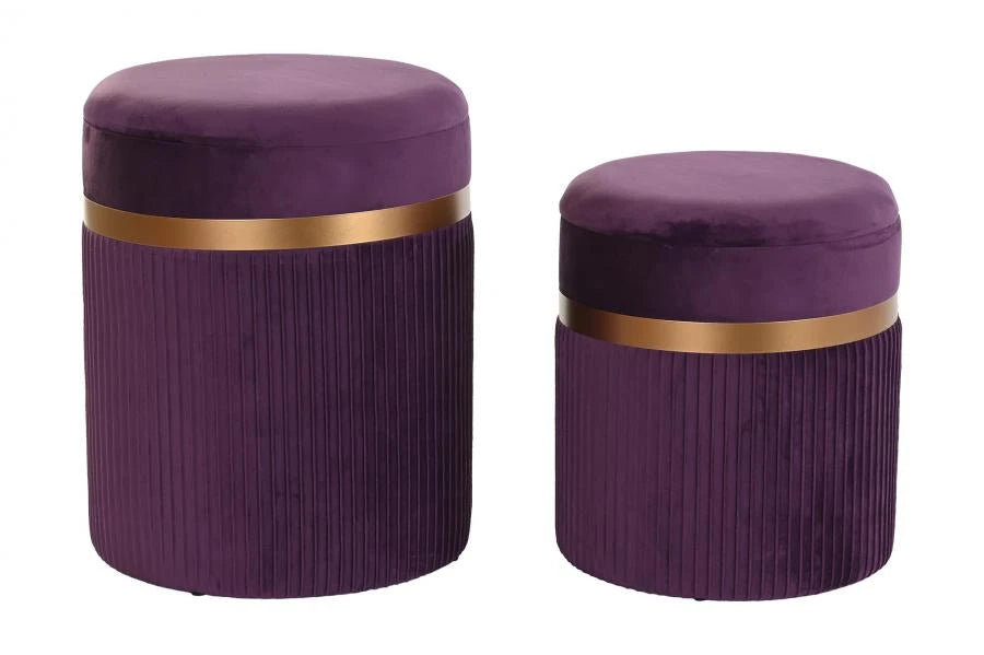 REPOSAPIES SET 2 POLIESTER MDF 39X39X49 TERCIOPELO