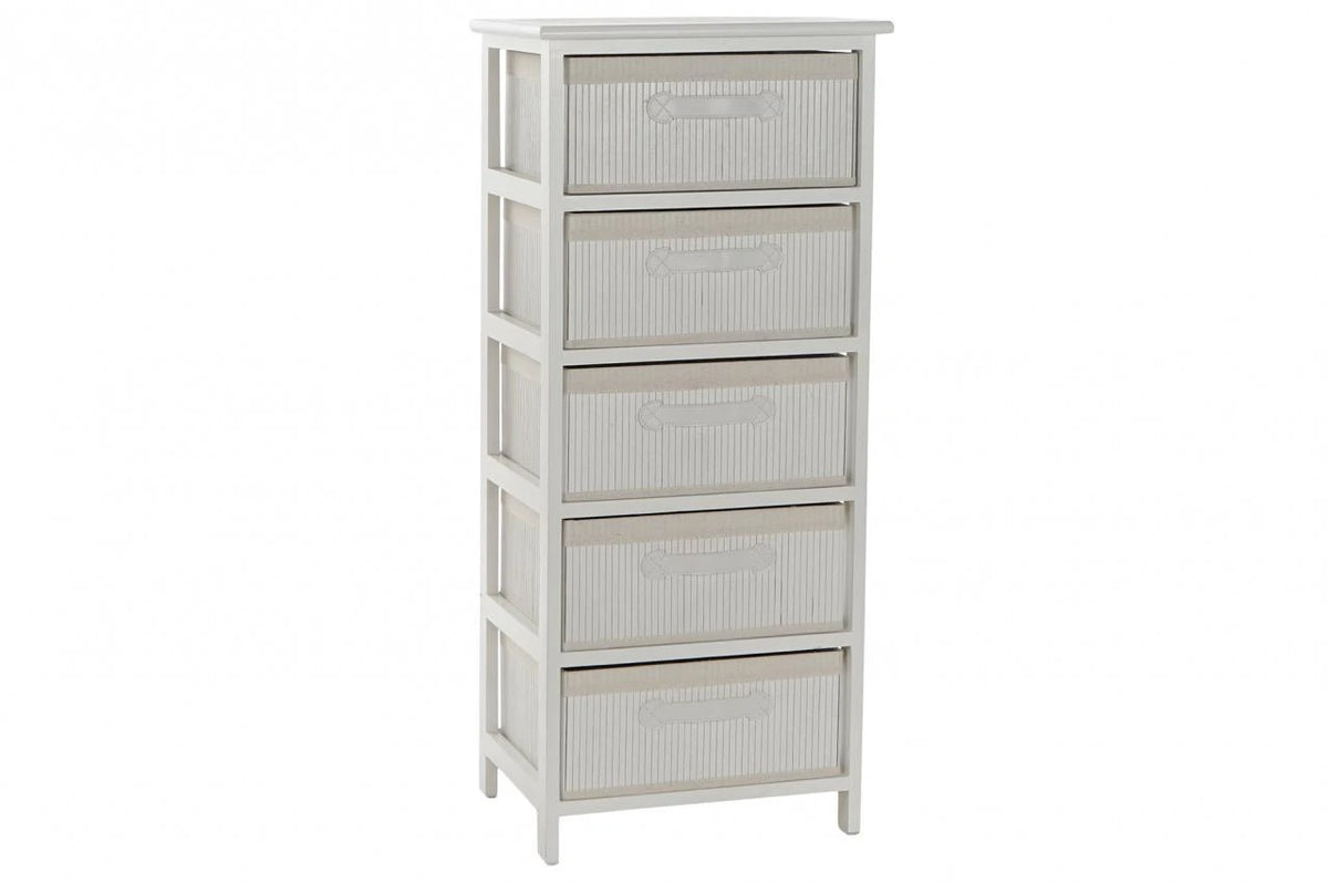 CAJONERA BAMBU PAULOWNIA 42X32X98 BLANCO