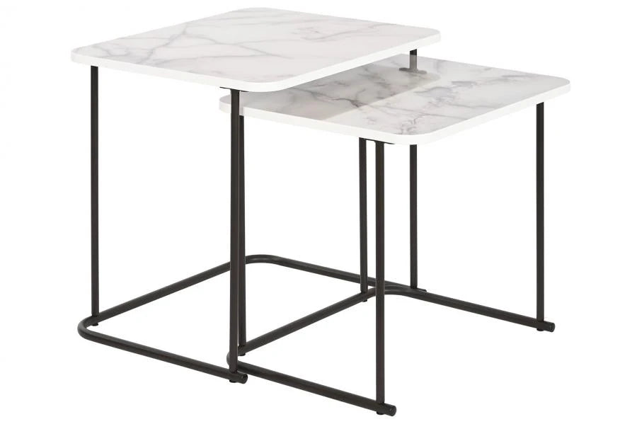 MESITA AUXILIAR SET 2 MDF 51X43X49 SIMIL MARMOL