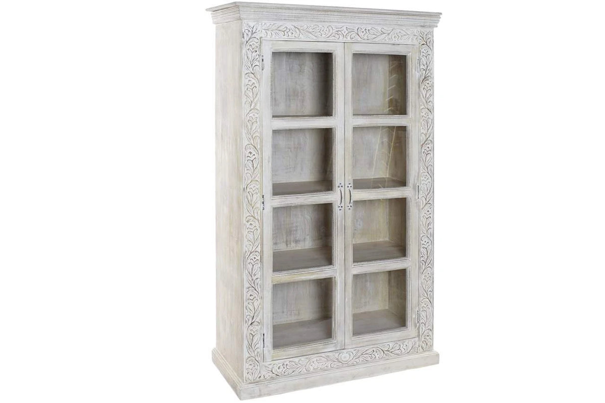 VITRINA MANGO CRISTAL 100X45X180 DECAPE BLANCO