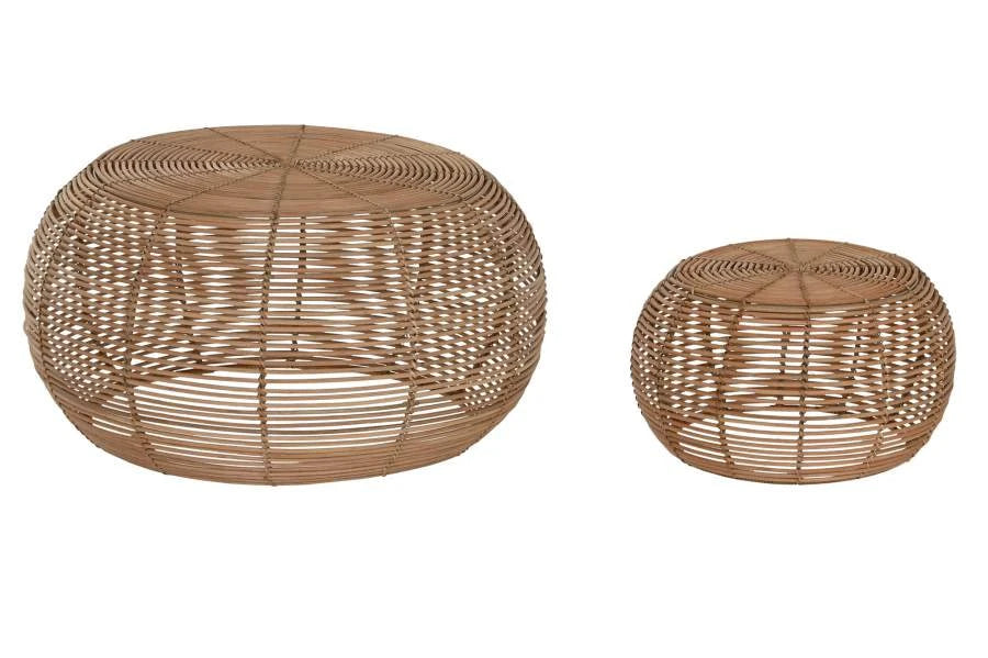MESA CENTRO SET 2 RATAN 60X60X30 NATURAL