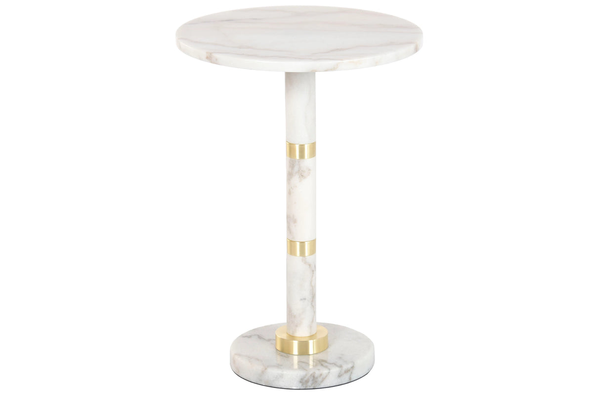 MESITA AUXILIAR MARMOL METAL 41X41X58 BLANCO
