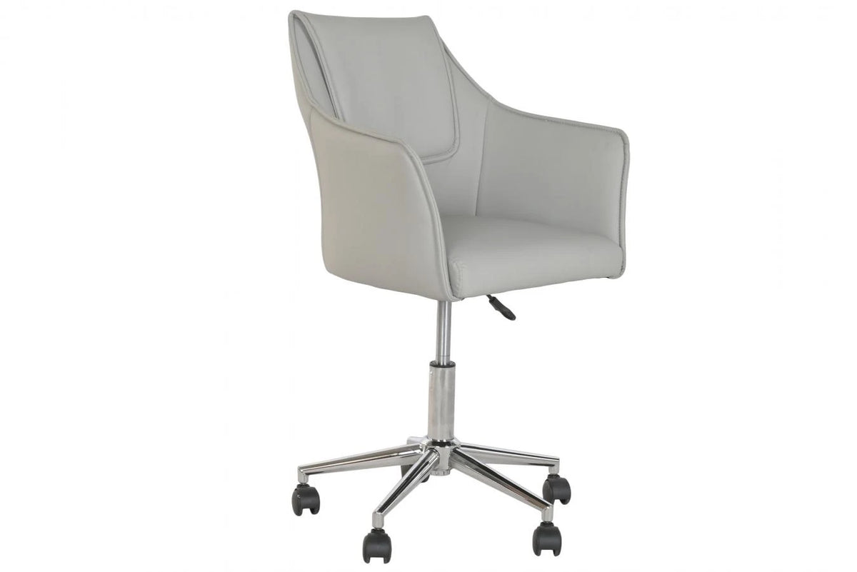 SILLA PU METAL 59X59X83 95 RUEDAS GRIS