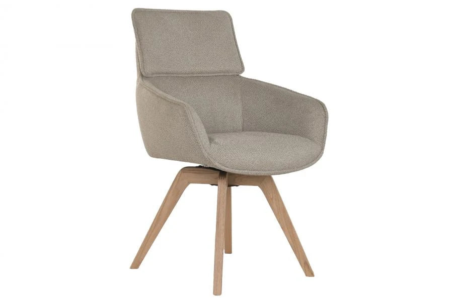 SILLA MADERA DE HEVEA 59X62,5X90 GIRATORIO
