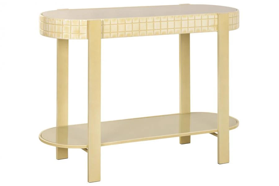 CONSOLA METAL CRISTAL TEMPLADO 112X40X81,5 MOSAICO