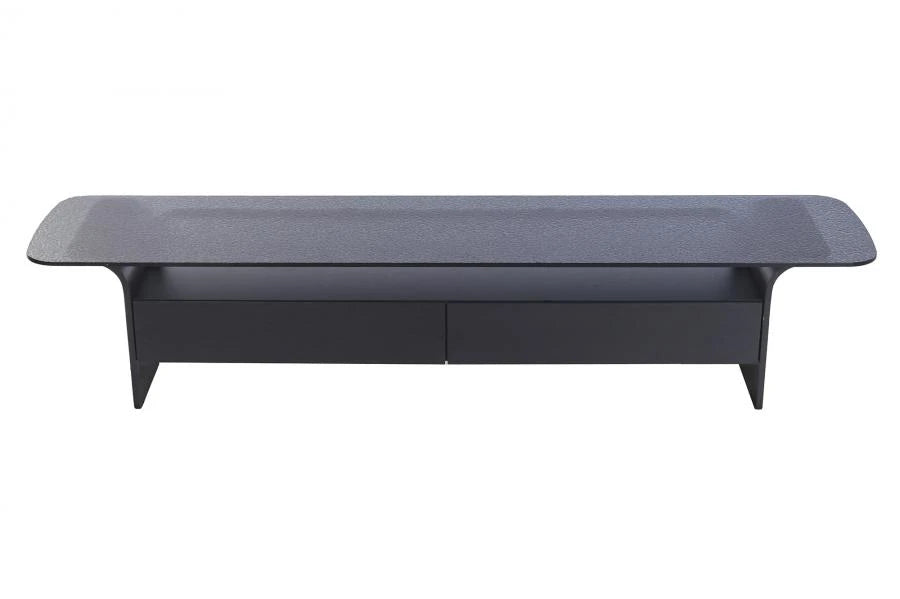 MUEBLE TV CRISTAL TEMPLADO MDF 200X45X42 NEGRO