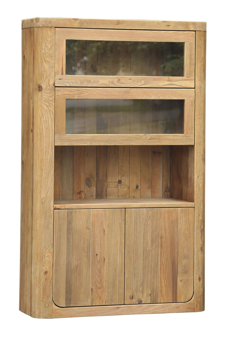 ESTANTERIA MADERA RECICLADA CRISTAL 110X45X185