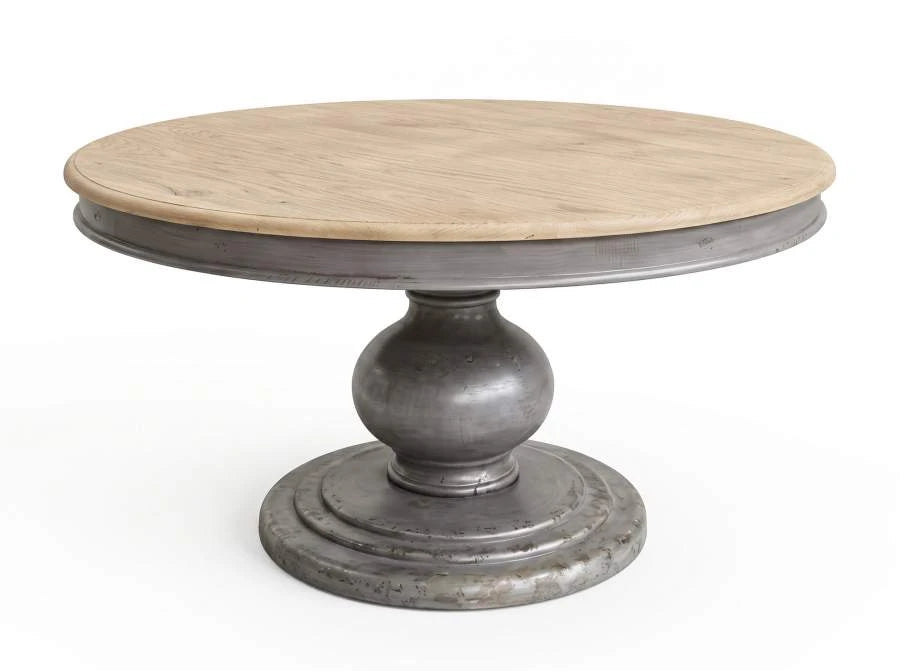 MESA REDONDA COMEDOR PINO RECICLADO 150X150X76