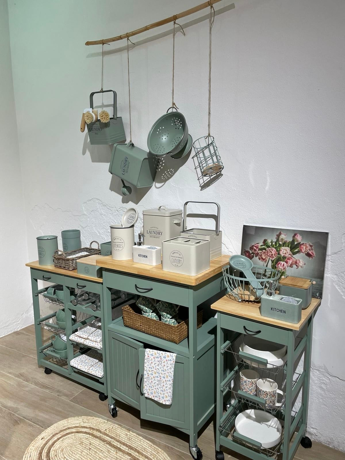 CARRO AUXILIAR COCINA 3 CAJONES MINT