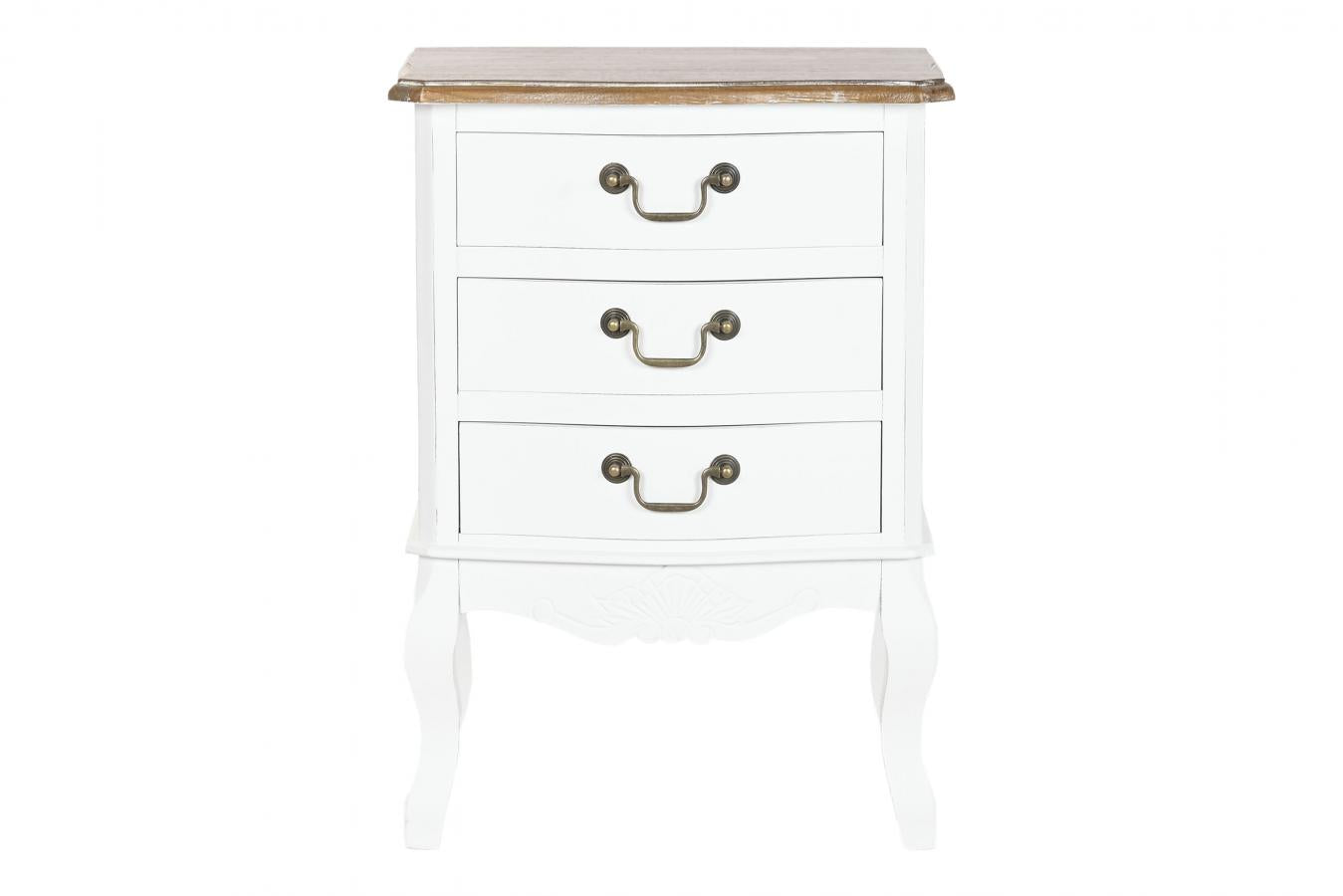 MESITA DE NOCHE MADERA 47X35X66 NATURAL BLANCO