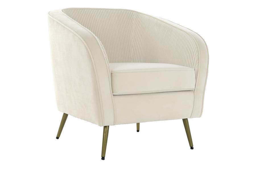SILLON POLIESTER METAL 70X68X73 CREMA