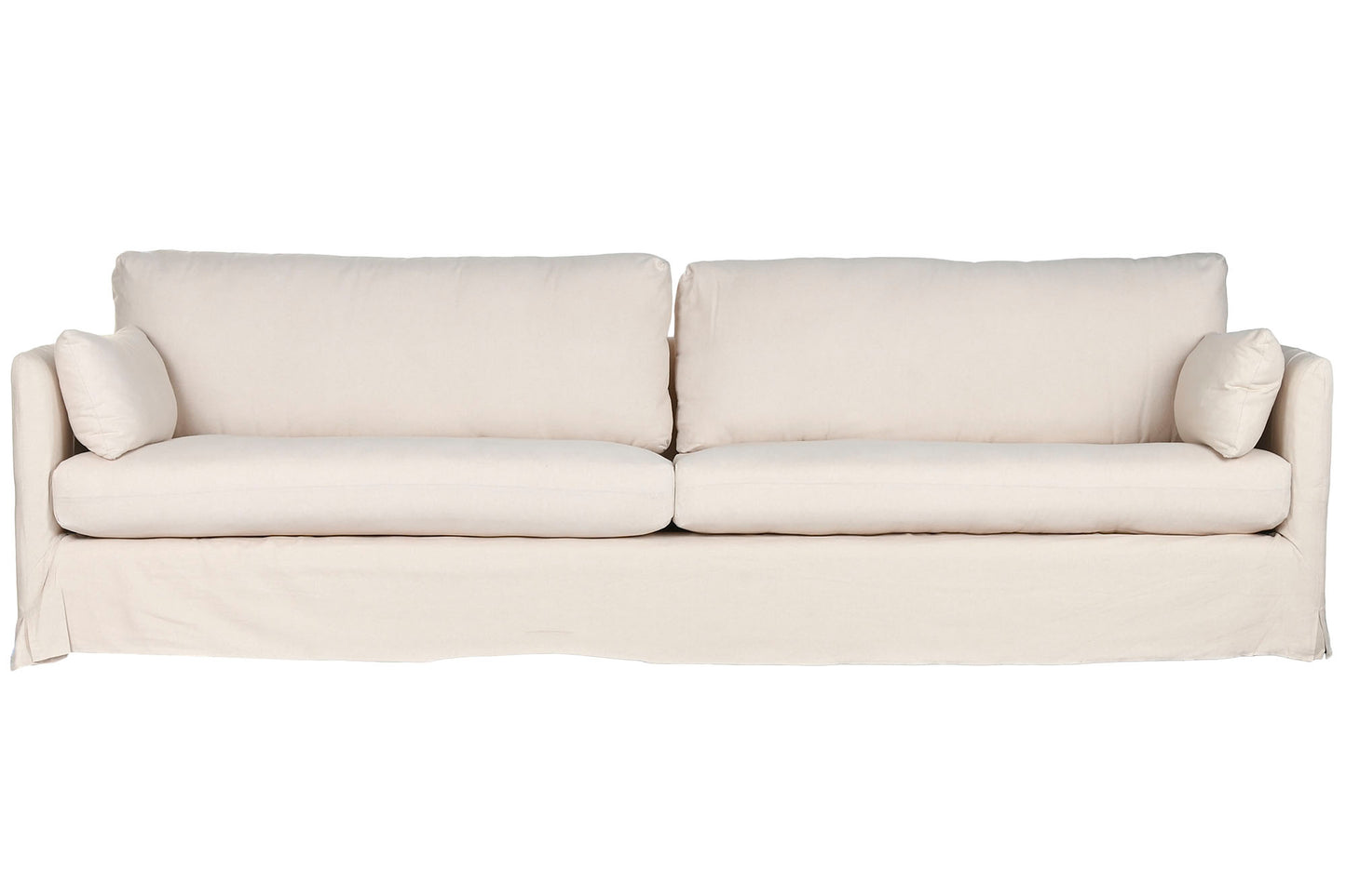 SOFA LINO ALGODON 270X86X80 2 COJINES BEIGE