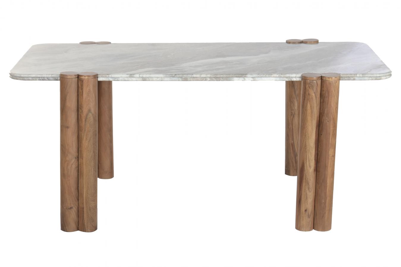 MESA COMEDOR MANGO MARMOL 180X100X76 MARRON