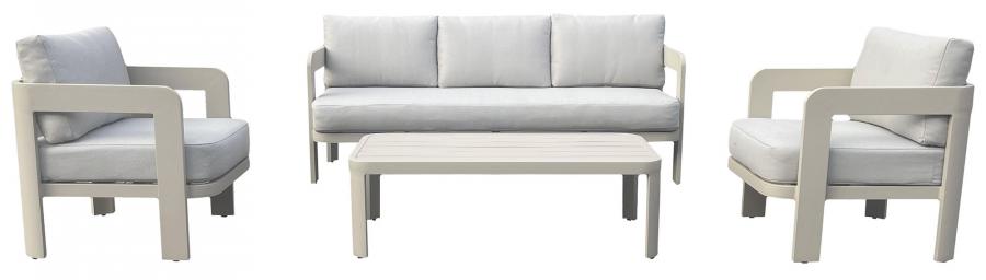 SOFA SET 4 ALUMINIO 188X75X67 ESPUMA DENSIDAD 23D