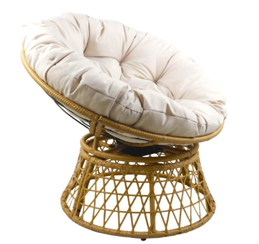 SILLON RATAN SINTETICO HIERRO 90X80X82 GIRATORIO