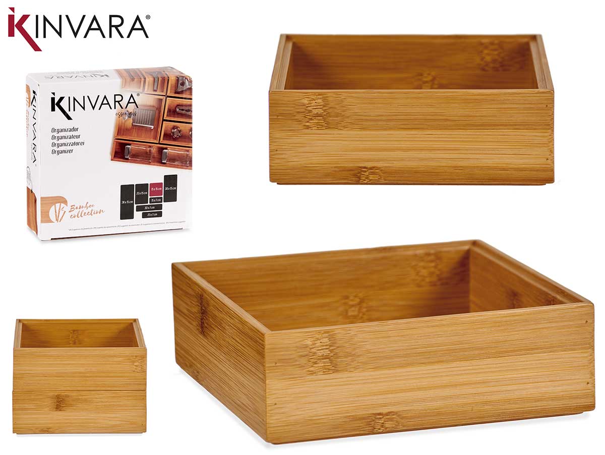 ORGANIZADOR BAMBU APILABLE 15X15CM