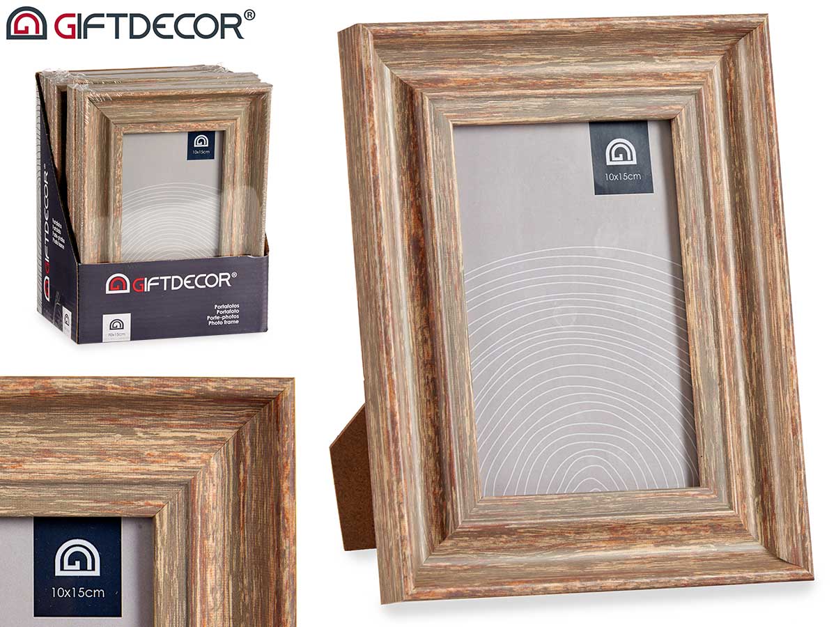 PORTAFOTOS EFECTO MADERA COBRE 10X15CM