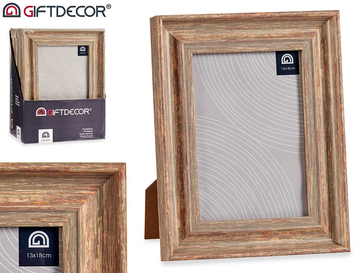 PORTAFOTOS EFECTO MADERA COBRE 13X18CM