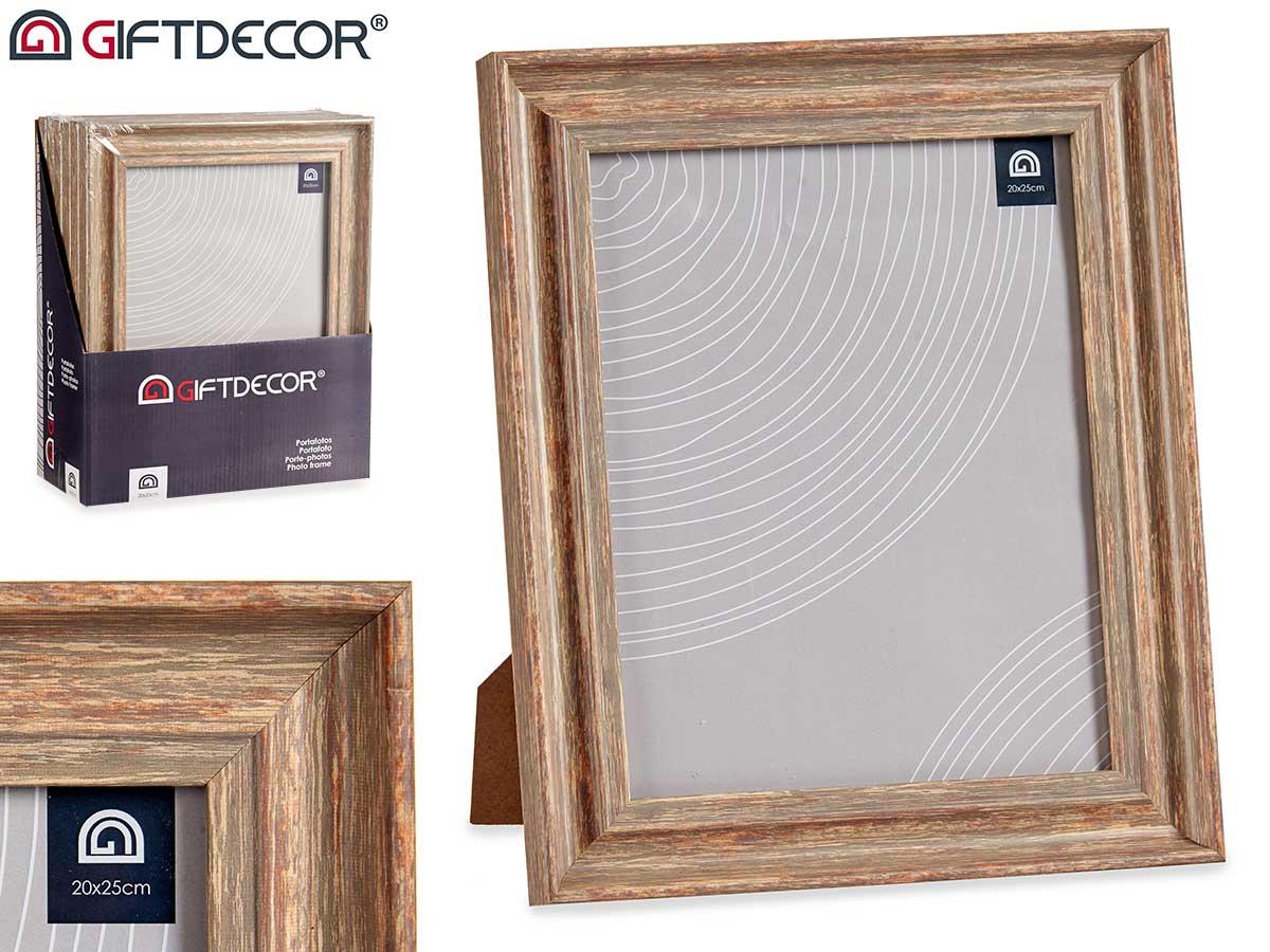 PORTAFOTOS EFECTO MADERA COBRE 20X25CM