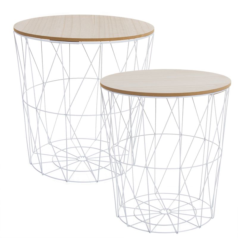 MESA METAL Y MADERA BLANCO