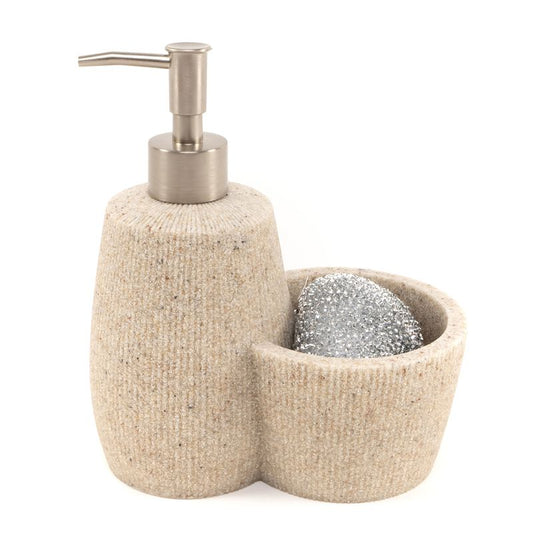 DISPENSADOR JABON CON ESTROPAJERO ARENA