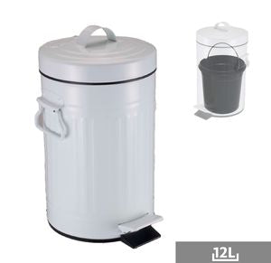 PAPELERA ANTIGUA 12L BLANCA