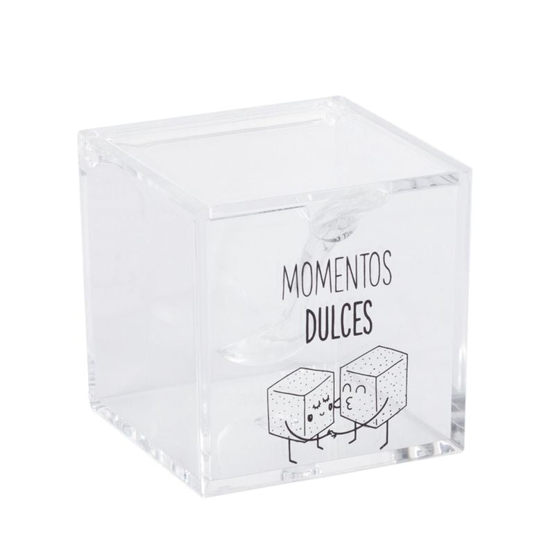 AZUCARERO ACRILICO CON CUCHARA MOMENTOS DULCES