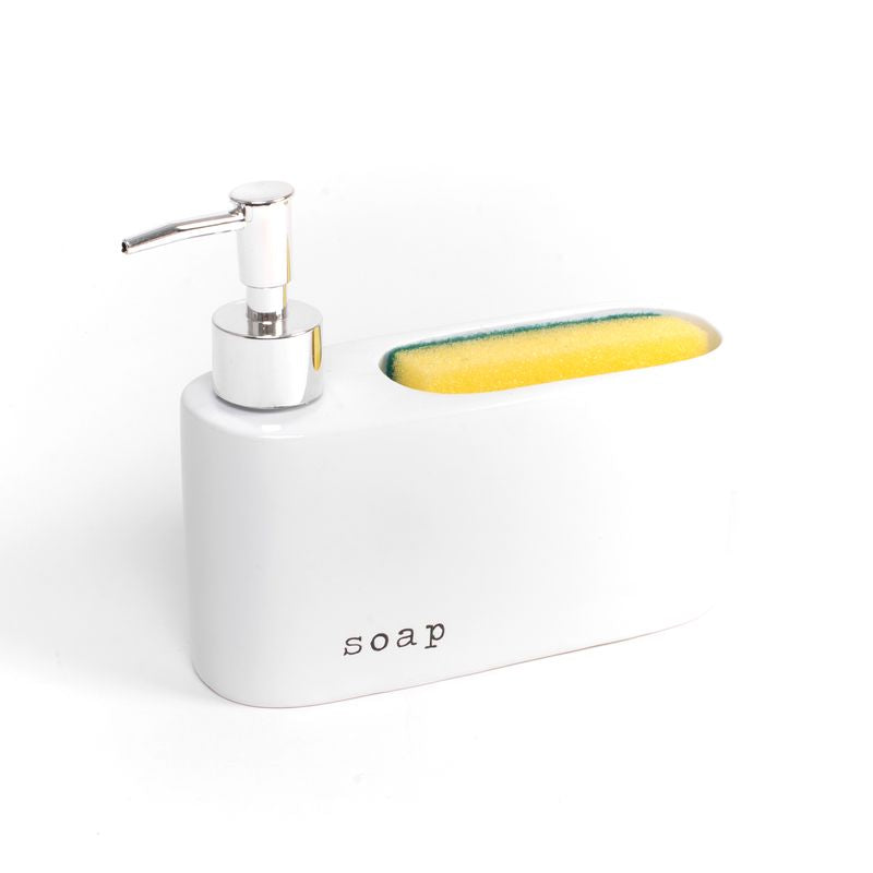 DISPENSADOR CON ESTROPAJO BLANCO