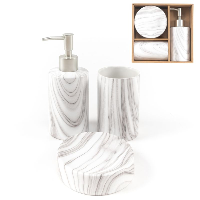 JUEGO DE BAÑO 2 PIEZAS MARMOL