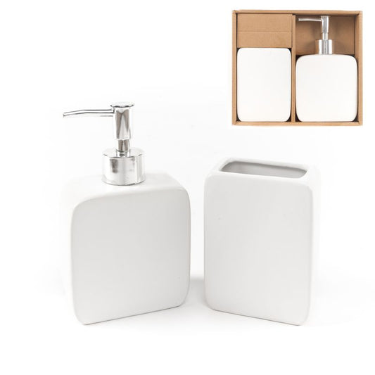 JUEGO DE BAÑO 2 PIEZAS BLANCO