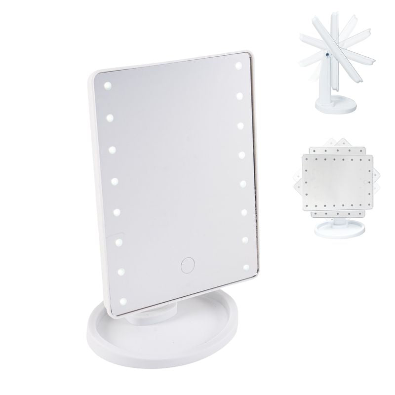 ESPEJO SOBREMESA LED USB 4XAA
