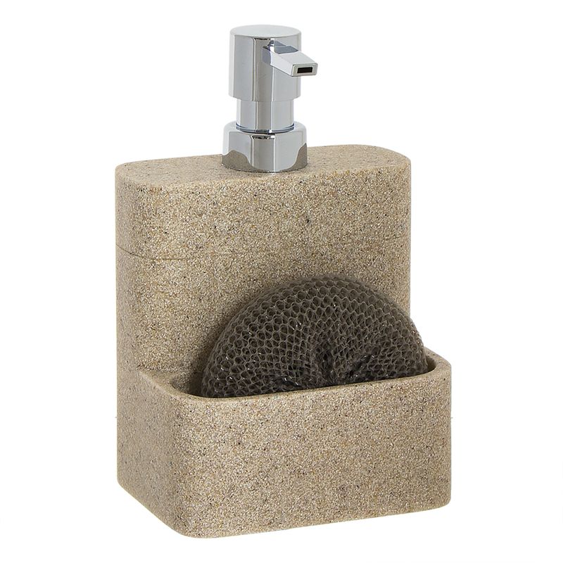 DISPENSADOR JABON CON ESTROPAJO ARENA