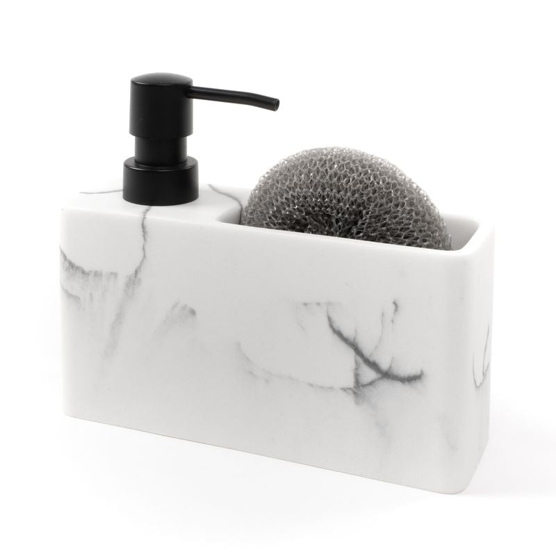 DISPENSADOR JABON CON ESTROPAJO MARMOL