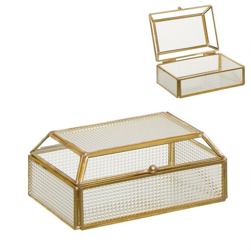 CAJA CRISTAL TALLADO ORO M