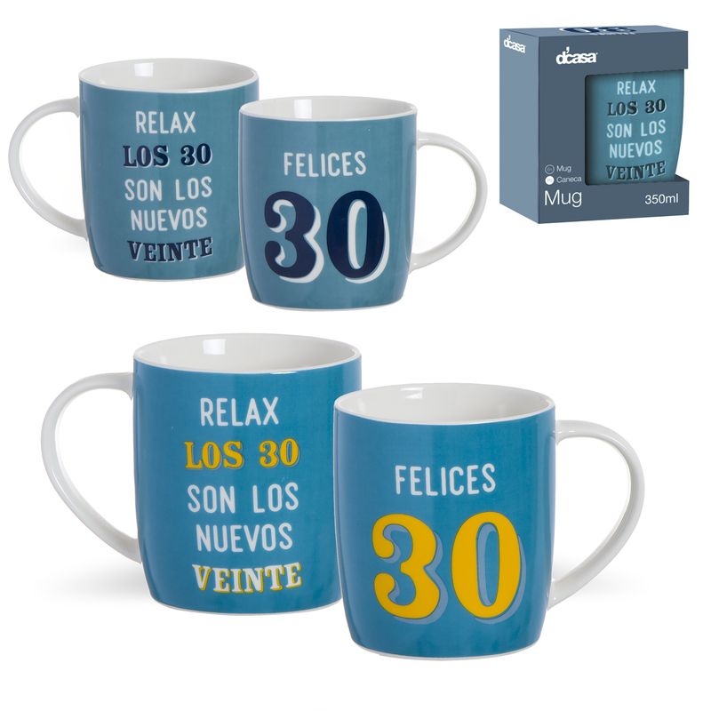 JUEGO 2 MUG 350ML 30 AÑOS