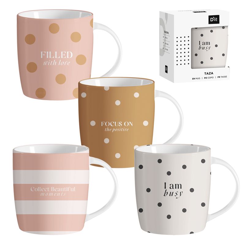 JUEGO 4 MUG 350ML BASICS