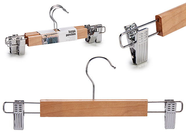 SET 3 PERCHAS MADERA PINZA METAL