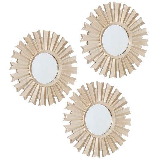 JUEGO DE 3 ESPEJOS PARED CHAMPAGNE