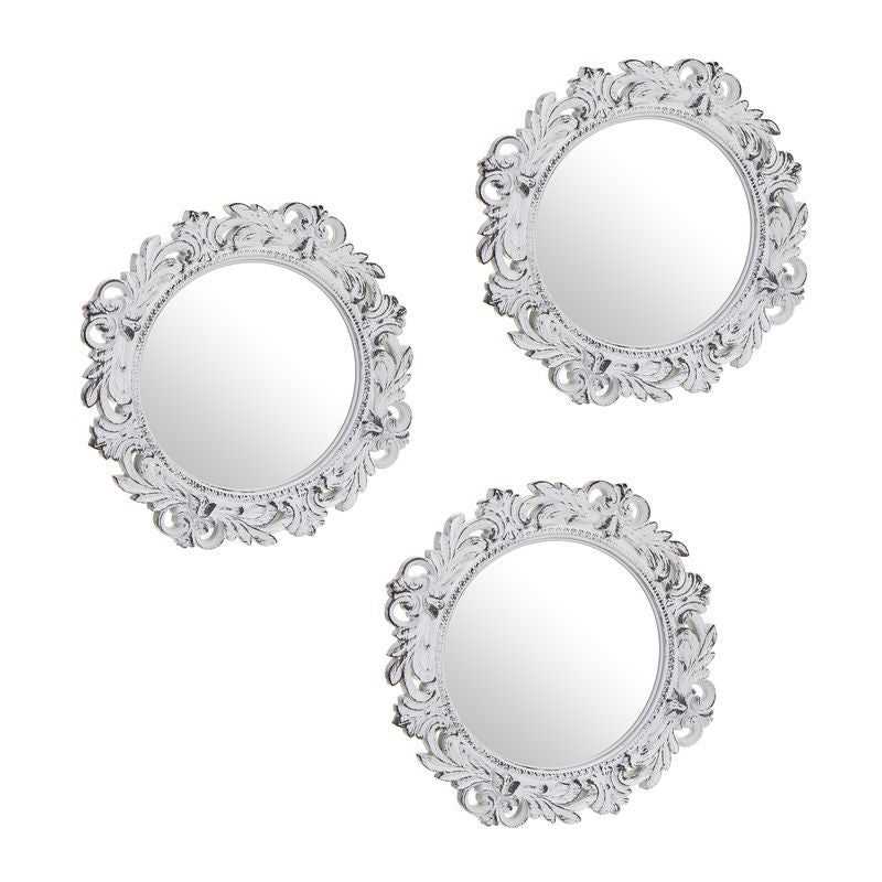JUEGO DE 3 ESPEJOS PARED BLANCO