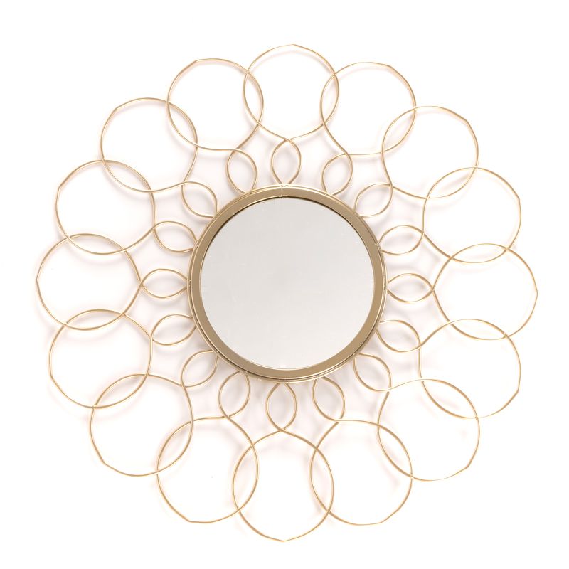 ESPEJO PARED 46CM METAL ORO