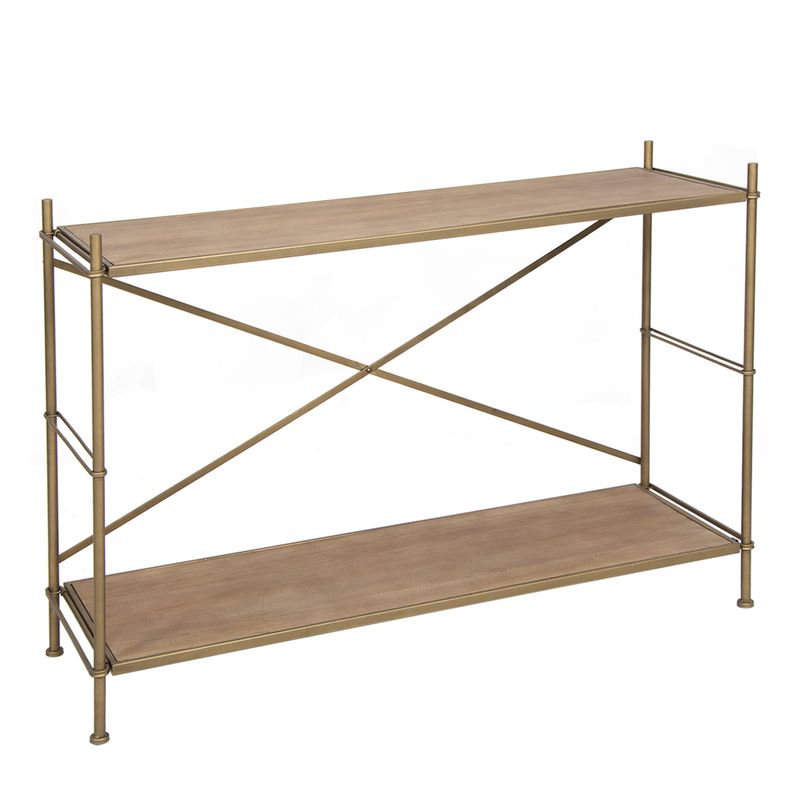 CONSOLA MADERA METAL ORO